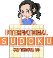 design de banner do dia internacional do sudoku vetor