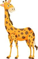 bonito desenho de girafa em fundo branco vetor