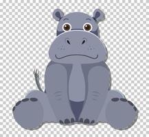 hipopótamo fofo em estilo cartoon plana vetor