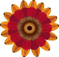 design gráfico de arte vetorial de flor de margarida de gazania vermelha e elemento decorativo vetor