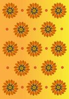 lindas flores laranja papel de parede de arte vetorial para design gráfico e elemento decorativo vetor