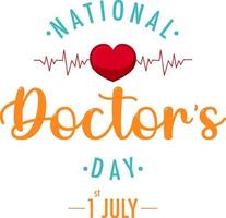 dia nacional do médico no logotipo de julho vetor