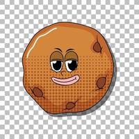 personagem de desenho animado de biscoito de chocolate isolado vetor