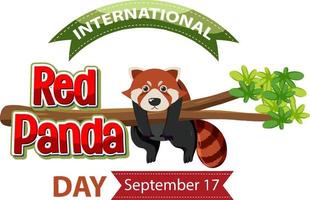 dia internacional do panda vermelho em 17 de setembro vetor