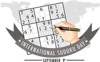 dia internacional do sudoku 9 de setembro vetor