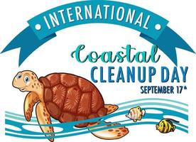 banner do dia internacional de limpeza costeira vetor