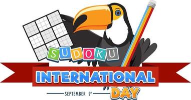 modelo de cartaz do dia internacional do sudoku vetor