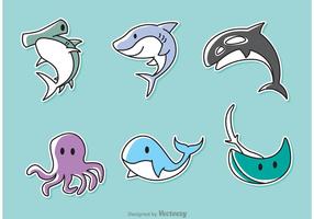 Vetores de desenhos animados do animal do mar