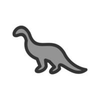 ícone de linha cheia de dinossauros vetor