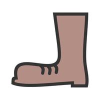 ícone de linha cheia de botas de construção vetor