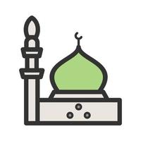 ícone de linha cheia de mesquita do profeta vetor