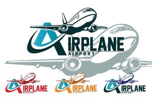 ícone do logotipo do avião, pairando no ar, design corporativo, camisa, serigrafia, adesivo, veículo alado vetor