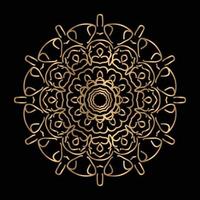 arte vetorial de padrão circular em forma de mandala para henna, mehndi, decoração. ilustração decorativa de estilo oriental étnico cor dourada vetor