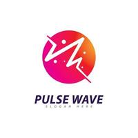 vetor de logotipo de onda de pulso. modelo de design de conceito de logotipo de ondas sonoras criativas