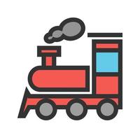 ícone de linha cheia de trem a vapor vetor