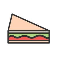 ícone de linha cheia de sanduíche vetor
