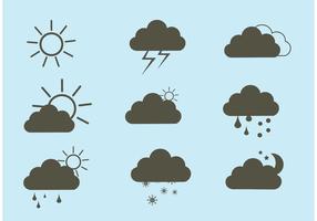 Ícone de clima de vetor livre configurado