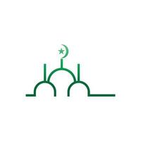 ilustração de modelo de design de ícone de logotipo de mesquita vetor