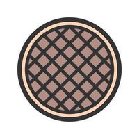 ícone de linha cheia de waffle vetor