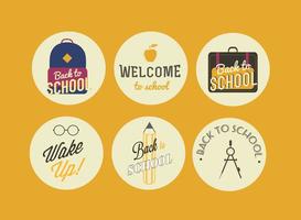 Emblemas de Back to School vetor