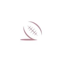design de logotipo de ícone de bola de rugby vetor