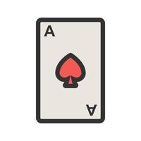ícone de linha cheia de cartão de jogo vetor