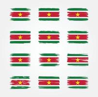 coleções de escova de bandeira do suriname. bandeira nacional vetor