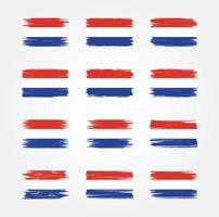 coleções de escova de bandeira holandesa. bandeira nacional vetor