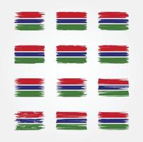 coleções de pincéis de bandeira da gâmbia. bandeira nacional vetor