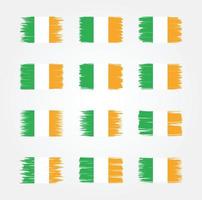 coleções de pincéis de bandeira da irlanda. bandeira nacional vetor