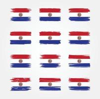 coleções de escova de bandeira do paraguai. bandeira nacional vetor