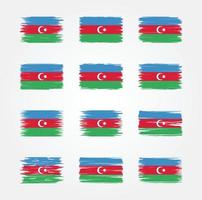 coleções de escova de bandeira do azerbaijão. bandeira nacional vetor