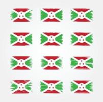 coleções de escova de bandeira do burundi. bandeira nacional vetor