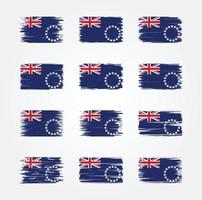 Cook Islands sinalizam coleções de escovas. bandeira nacional vetor