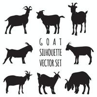 conjunto de ilustração vetorial de silhueta de cabra vetor
