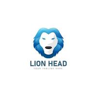 ilustração de ícone de design de logotipo gradiente de cabeça de leão vetor