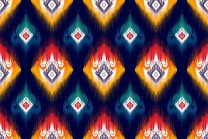 design de padrão sem emenda étnico ikat. tecido asteca tapete mandala ornamentos têxteis decorações papel de parede. fundo de vetor de bordado tradicional de peru étnica boho tribal tribal