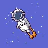 tema de espaço de mascote de astronauta fofo vetor