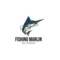 logotipo de marlin de pesca vetor