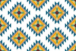 design de padrão sem emenda étnico ikat. tecido asteca tapete mandala ornamentos têxteis decorações papel de parede. fundo de vetor de bordado tradicional de peru étnica boho tribal tribal