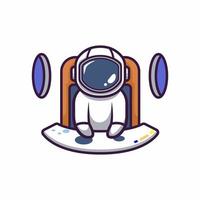 tema de espaço de mascote de astronauta fofo vetor