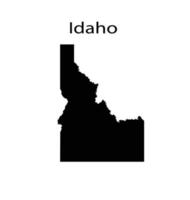 silhueta de mapa de idaho em fundo branco vetor