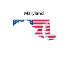 ilustração do mapa de maryland em fundo branco vetor