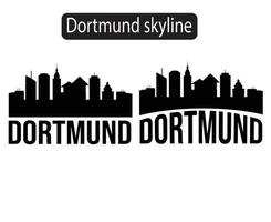 ilustração em vetor silhueta horizonte da cidade de dortmund