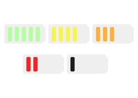conjunto de ícones coloridos de ilustração de indicador de bateria vetor