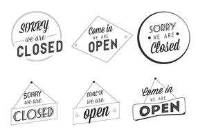 Etiquetas de negócios livres abertas e fechadas de vetores