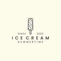 sorvete com design de modelo de ícone de logotipo de estilo de arte de linha. chocolate, amendoim, ilustração vetorial vetor