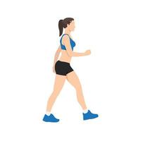 conceito ilustração vetorial design gráfico de uma mulher andando para treinamento cardio. desenho vetorial vetor
