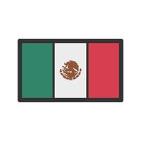 ícone de linha cheia do méxico vetor