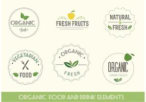 Etiquetas orgânicas e vegetarianas vetor